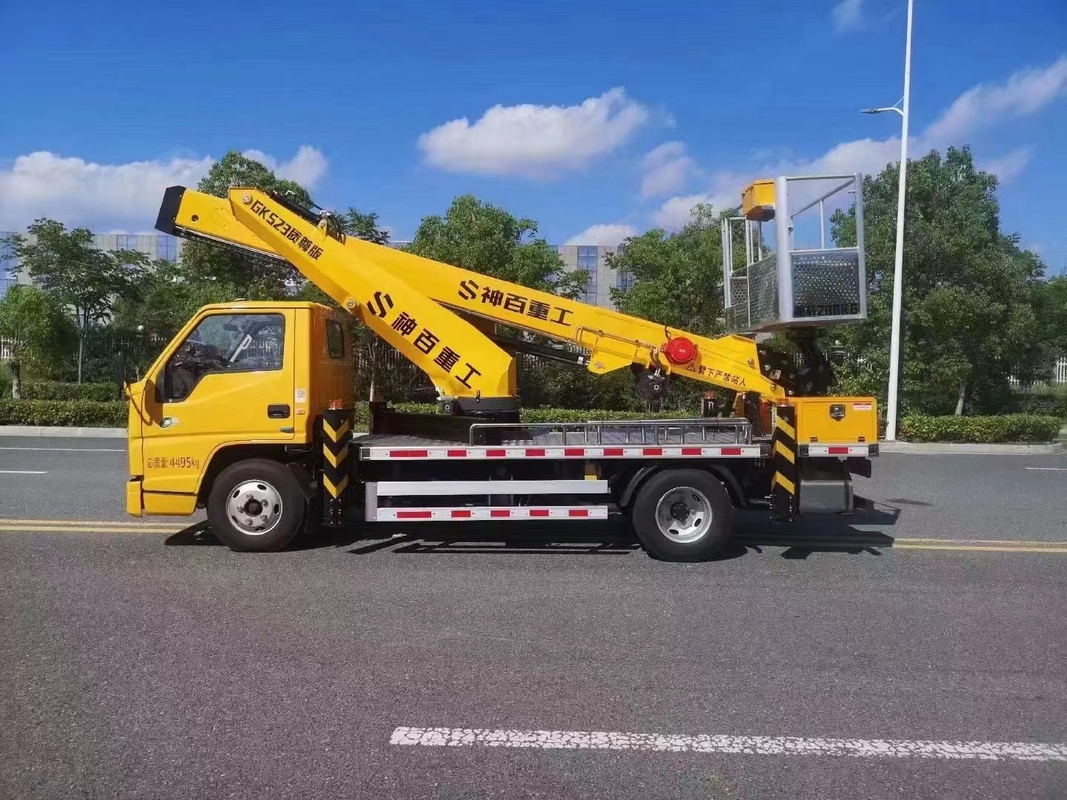 4×2 φορτηγό ανύψωσης κουβάς 116hp Μεγάλο υψόμετρο εργατικό όχημα Euro 6 Αεροπορικό φορτηγό πλατφόρμας