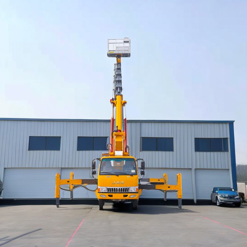 25m Diesel Aerial Work Platform Truck 2 άξονες με εμπρός V και πίσω V Outriggers αντλία έκτακτης ανάγκης