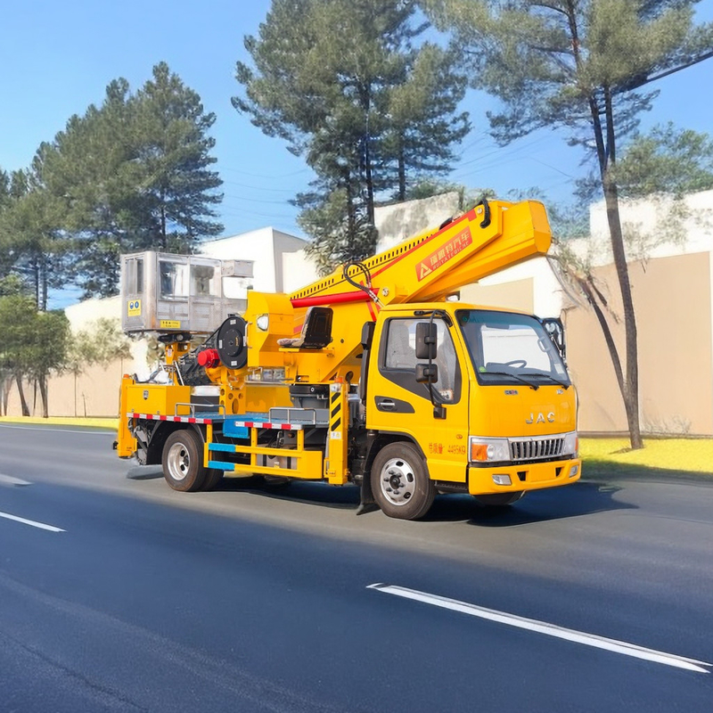 25m Diesel Aerial Work Platform Truck 2 άξονες με εμπρός V και πίσω V Outriggers αντλία έκτακτης ανάγκης